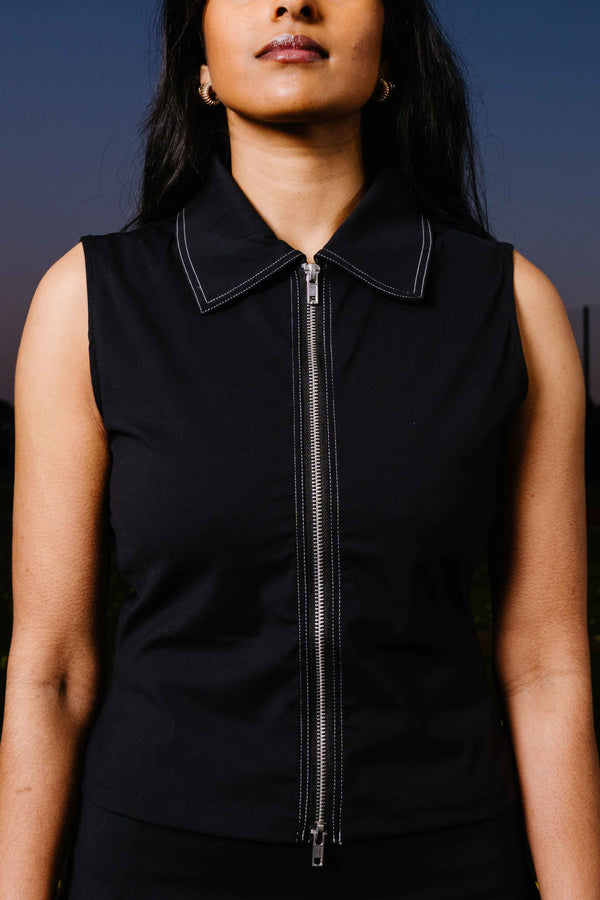 Signature Zipper Top
